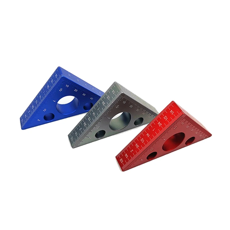 Imagem -04 - Alumínio Alloy Ângulo Régua Triângulo Régua 45 Graus 90 Graus Metric Polegada Escala de Precisão Altura Quadrado Faça Você Mesmo Woodworking Ferramenta 1pc