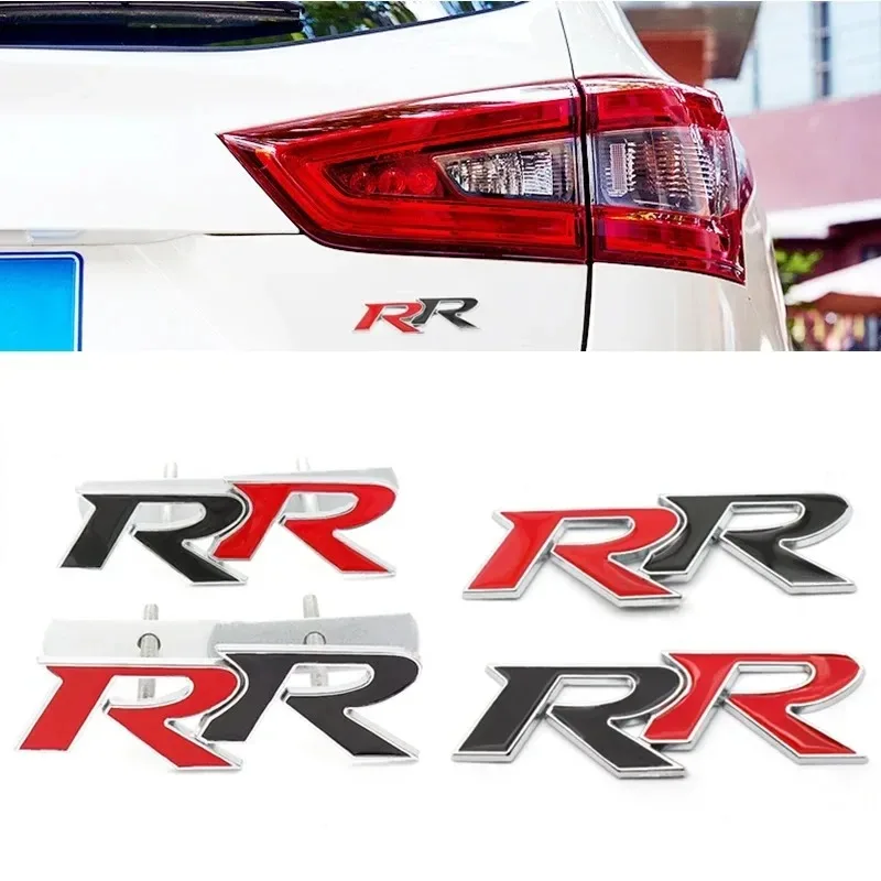 

3D Metal RR Logo Car Front Grille Rear Trunk Emblem Badge Decals For Honda Civic Mugen Accord Crv City Hrv Sticker Accessories