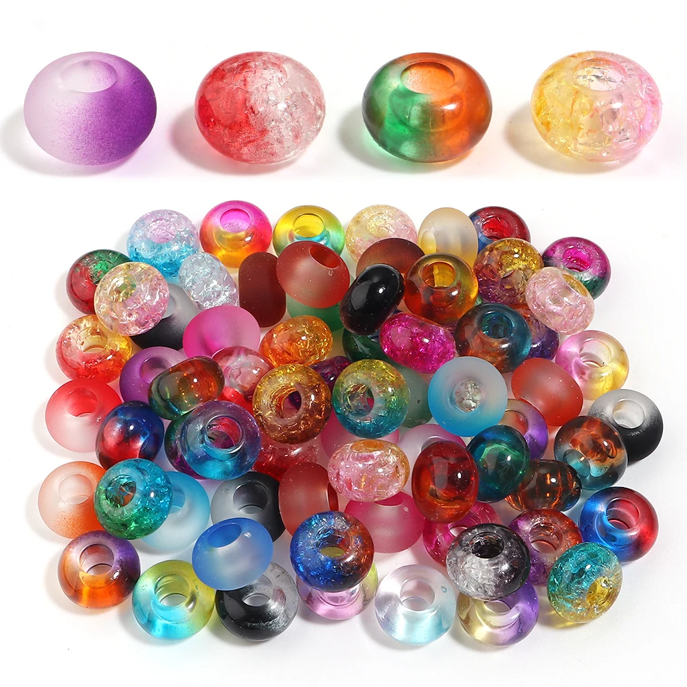 30 Stück zweifarbige Acrylperlen mit großen Löchern, lose Abstandsperlen für DIY-Handarbeiten, Armbänder, Schlüsselanhänger, Schmuckherstellung – Detail 2