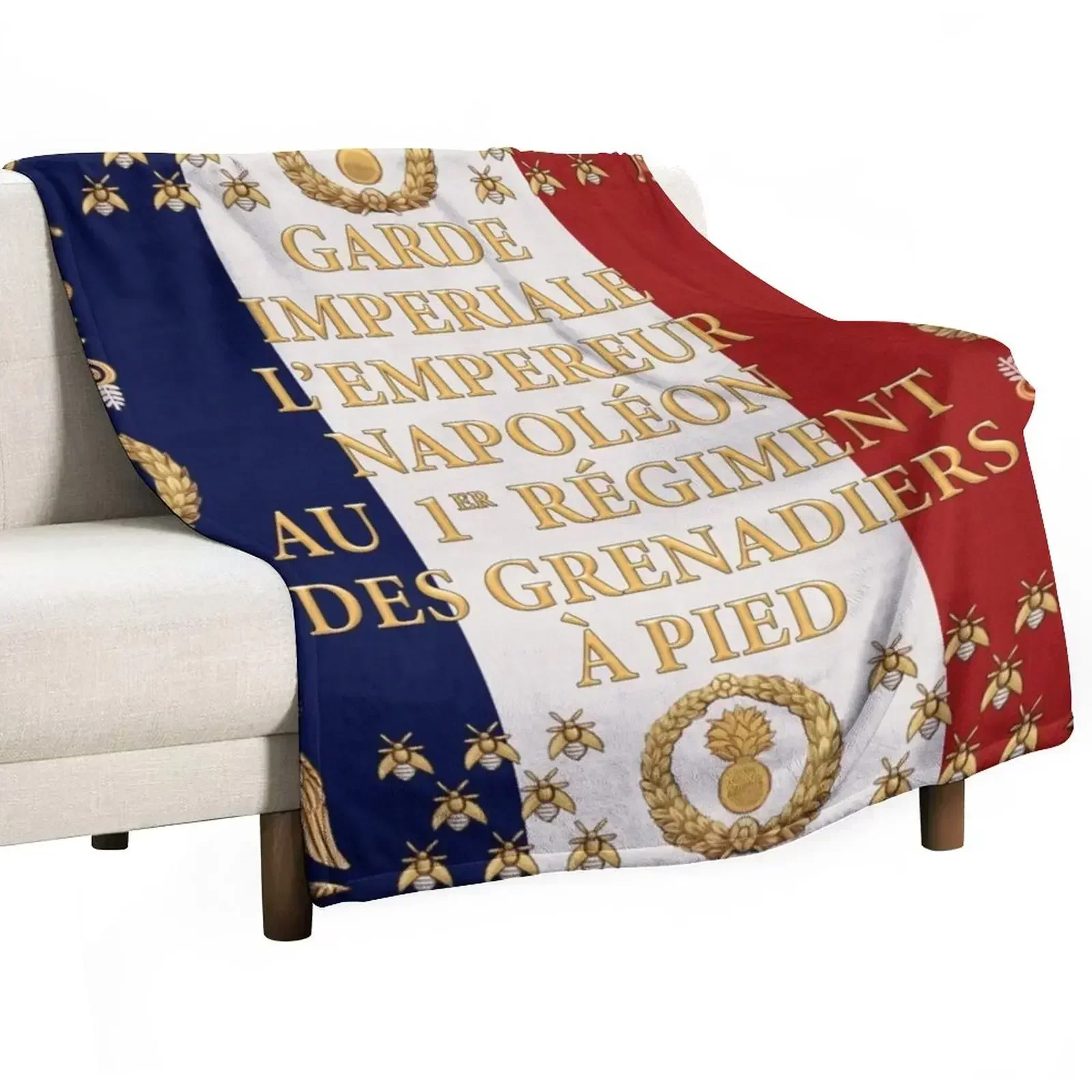 

Napoleonic French 1er Garde Imperiale flag Throw Blanket Shaggy Furry Soft Blanket for Bedroom Living Room