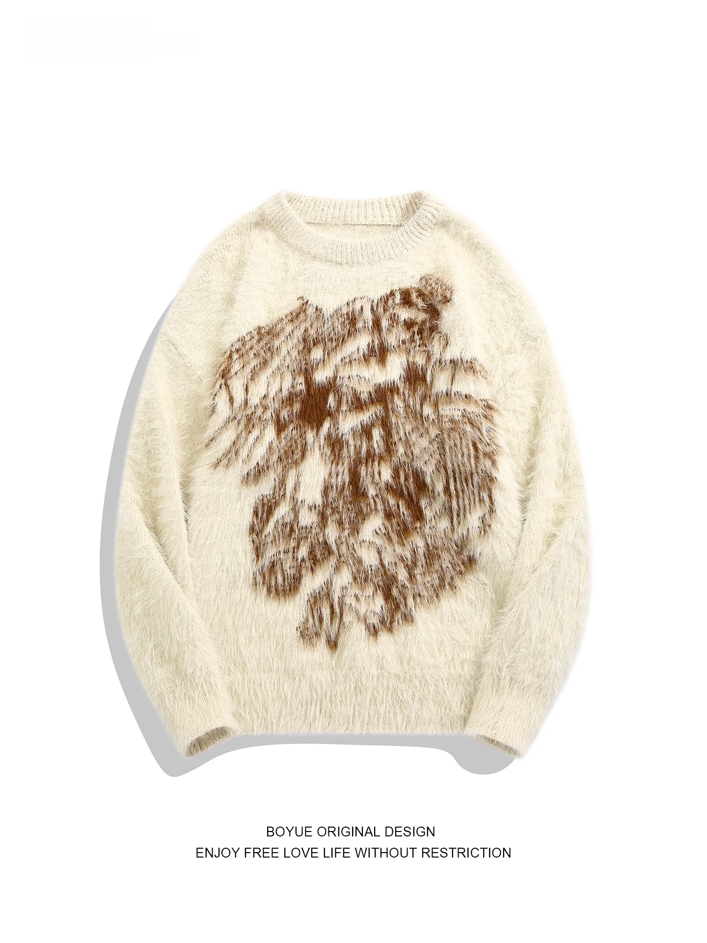 

Свитер Boyue American Sle из мягкой вельветовой ткани, в стиле колледж, для пар, повседневный, креативный, с вышивкой, вязаный