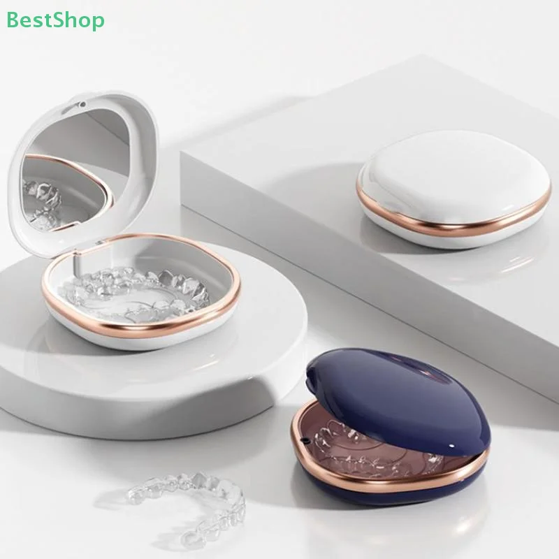 ★★★Magnetic Dental Retainer Box Case Aligner Mouth Guard Container False Denture Box
