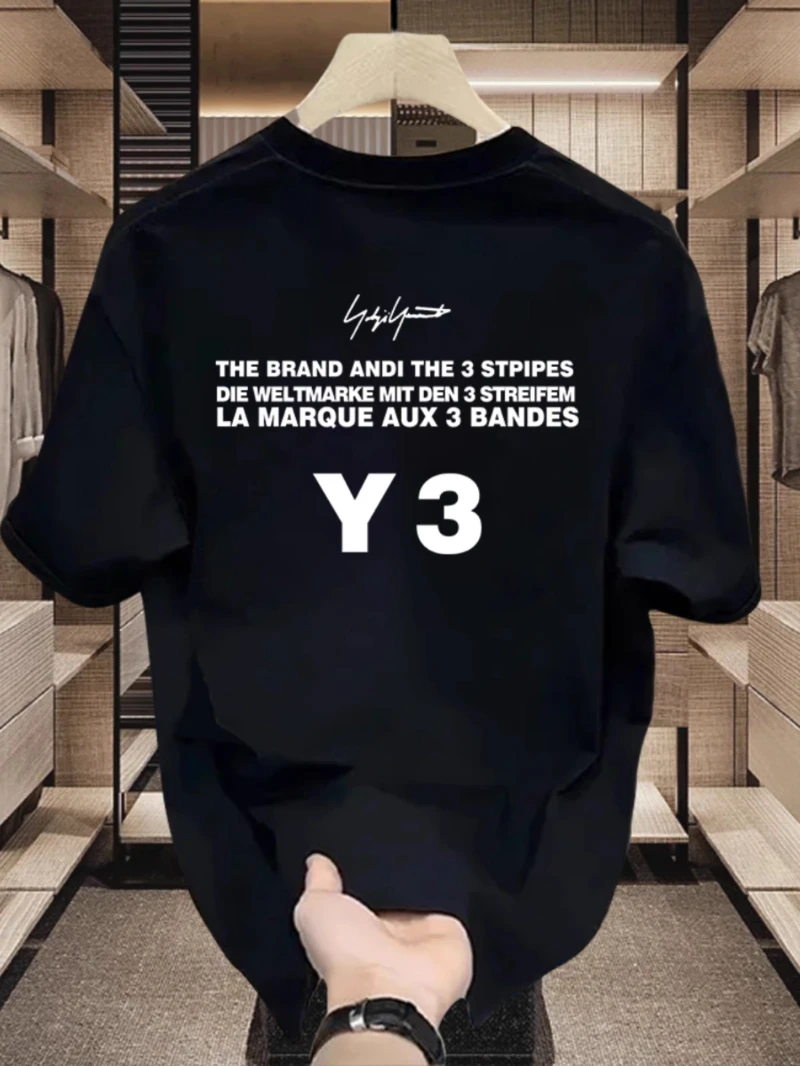 

High-quality cotton loose T-shirts for summer 2025 casual men and women, short-sleeved printed couple's simple tops