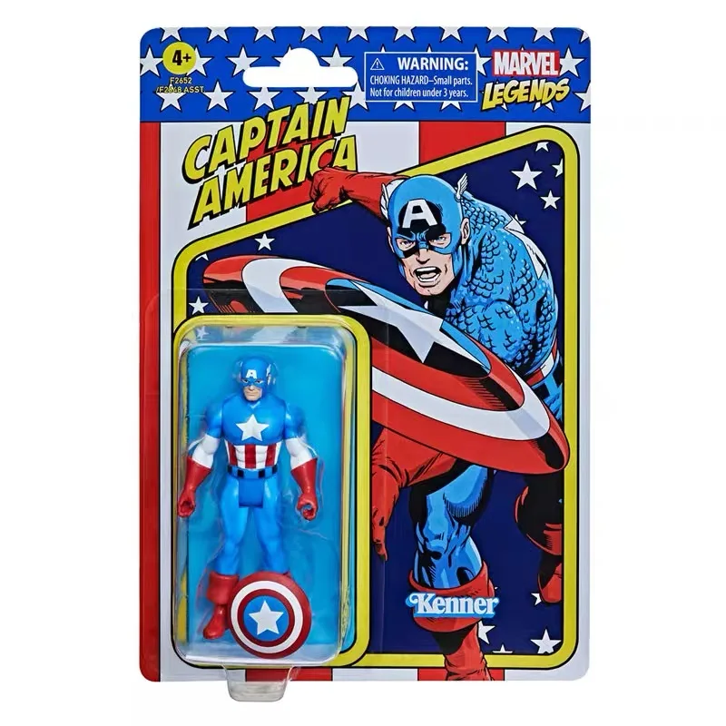 Hasbro Marvel Legends CAPTAIN AMERICA 2021 Kenner Retro Iron Man Series 3.75 Inch Action Figure Model Children's Toys