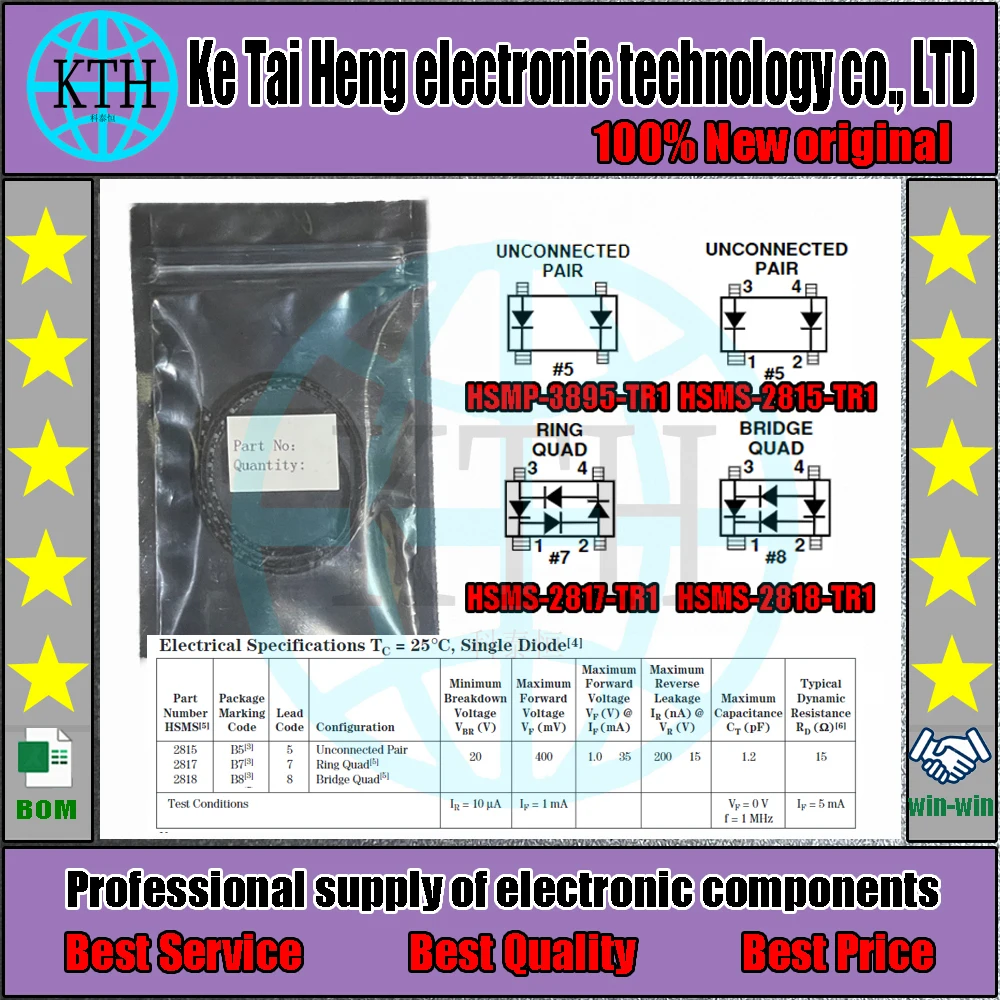 10 Buah/Banyak HSMP-3895 HSMS-2815 HSMS-2817 HSMS-2818 Baru 100% SOT143 HSMP-3895-TR1 HSMS-2815-TR1 HSMS-2817-TR1HSMS-2818-TR1