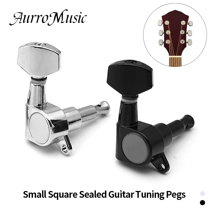 6pcs  Guitar Tuner Pegs Small Square Sealed Guitar Tuning Pegs Tuners Machine Heads For Acoustic Or Electric Guitar