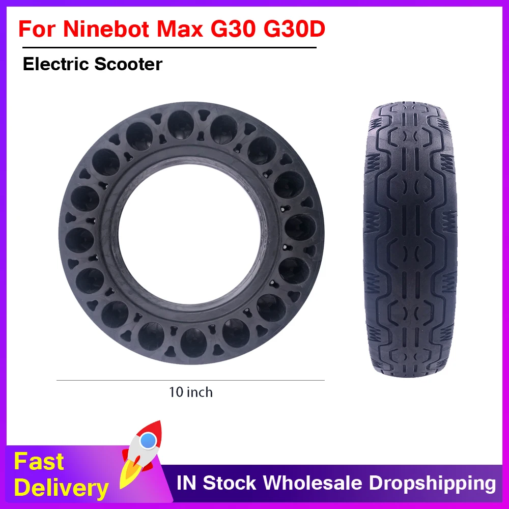 

10 Inch Solid Tyre for Segway Ninebot MAX G30 KickScooter Electric Scooter Explosion-proof Shock Absorption Tyre Wheel Tire Part