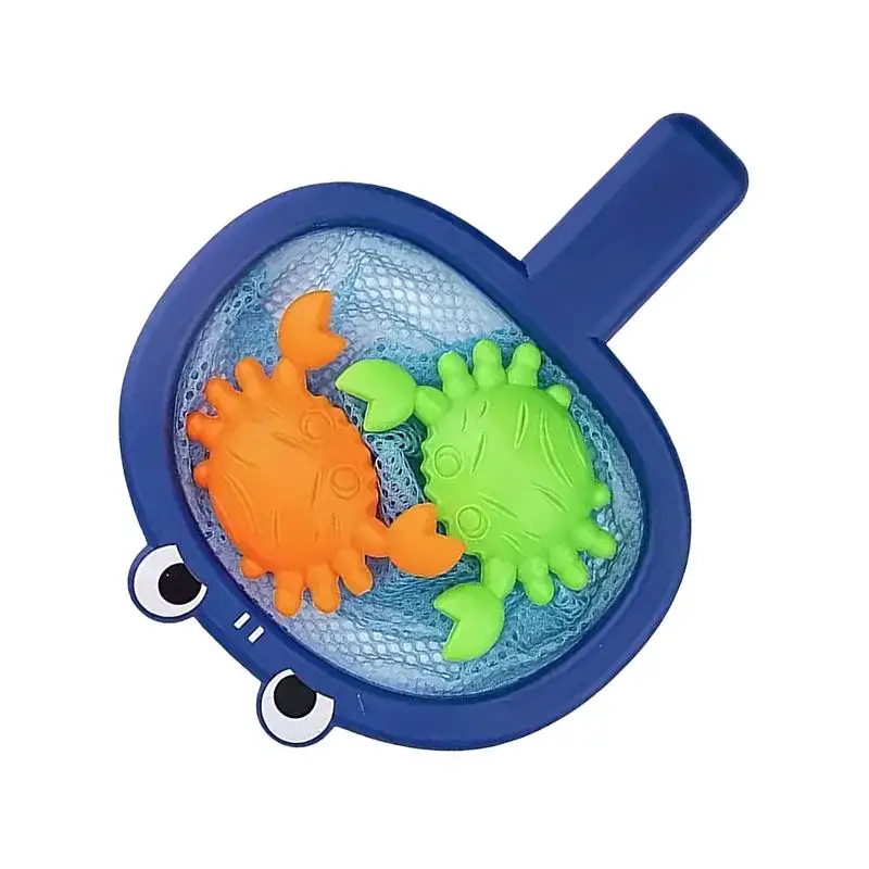 Bath Fishing Toy Cute Fishing Floating Toys Games Playing Set With Fishing Net Bathtub Toy Interactive Kids Water Toys Fishing