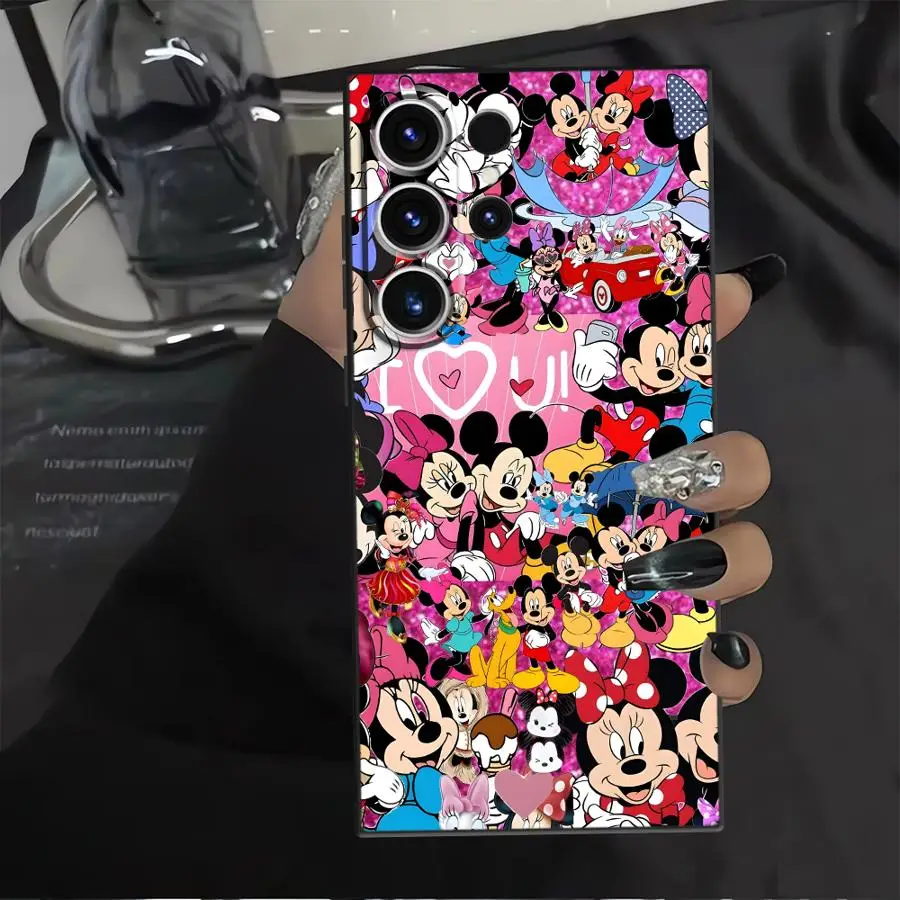 Disney Cartoon Minnie Mickey Soft Back Phone Cover Case for Samsung Galaxy S9 S24 Plus S22 S25 Ultra S21 S25+ S24+ S20 S23 FE