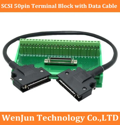 High Quality SCSI 50pin Male terminal block with Data Cable CN1 50-pin Adapter Board Wiring Module Relay Terminal block Splitter