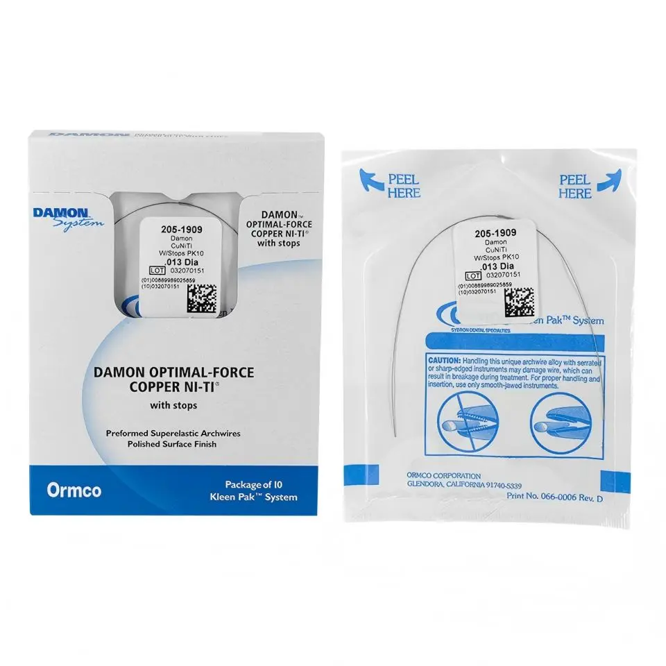 

Ортодонтическая дуга Ormco Damon CuNiTi, термоактивируемая, из меди и никель-титана, для зубных брекетов, круглая и прямоугольная, 10 шт./упаковка, для использования стоматологами