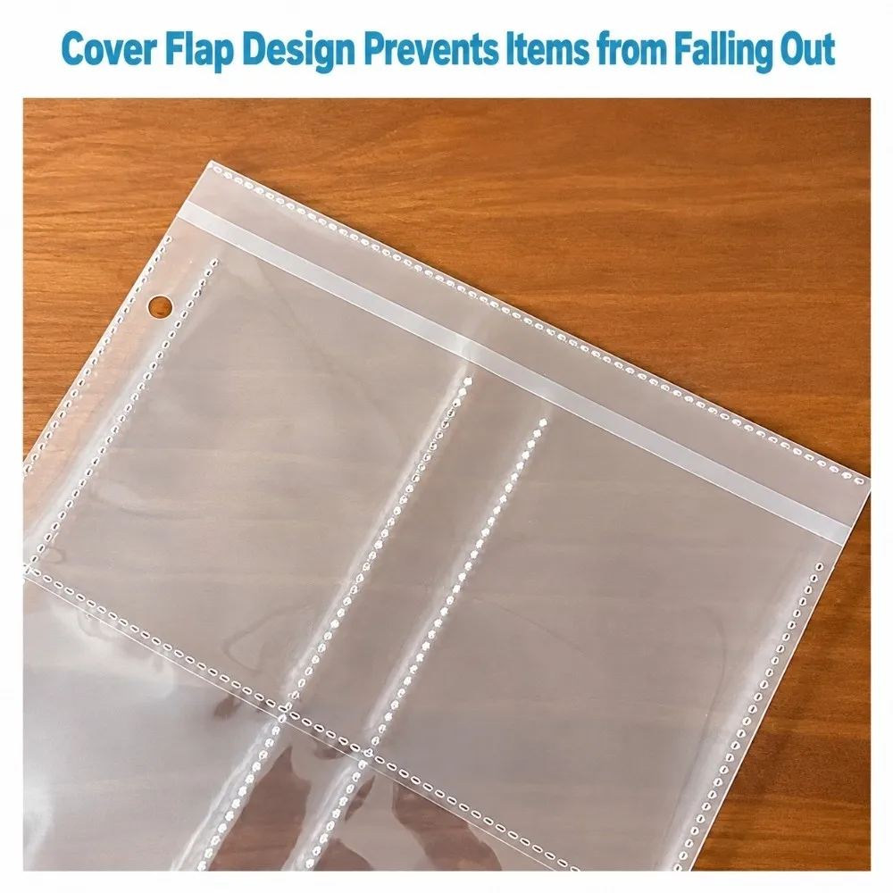 Easy Insert 3 Ring Card Sleeves A5 Size Multi-Pockets Photo Pocket Card Page Photocard Storage