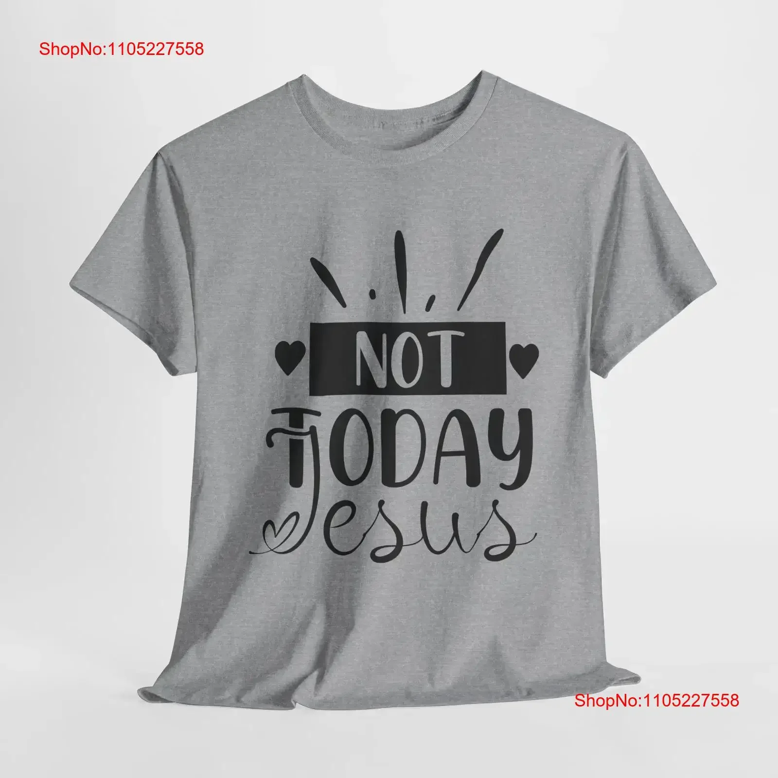 تي شيرت يسوع Is My Rock ليس اليوم، قميص كلاسيكي مغسول برسومات كاجوال قابل للتنفس للارتداء اليومي متعدد الاستخدامات #1