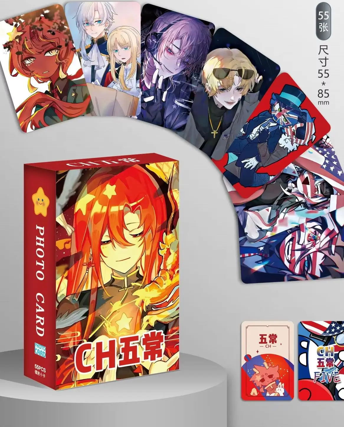 CH countryhumans Manga Laser Lomo Card Album Characters Photocard for Fans Collection Cards Random Cover