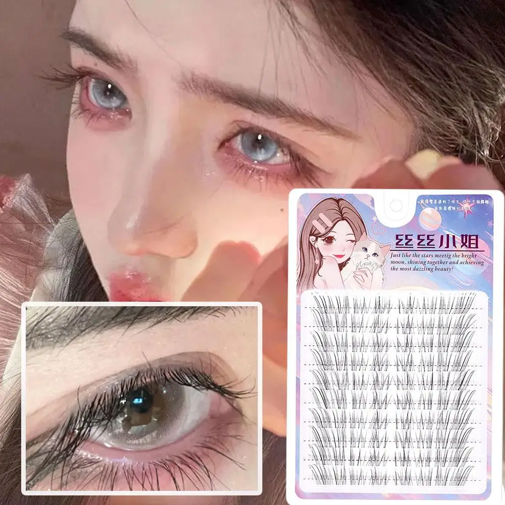 ขนตาปลอมแบบกลุ่ม 10 แถว แยกเป็นช่อ ต่อขนตาแบบธรรมชาติ สไตล์ฟ็อกซ์ ขนตาปลอมแบบฟลายอิ้ง อุปกรณ์แต่งหน้า