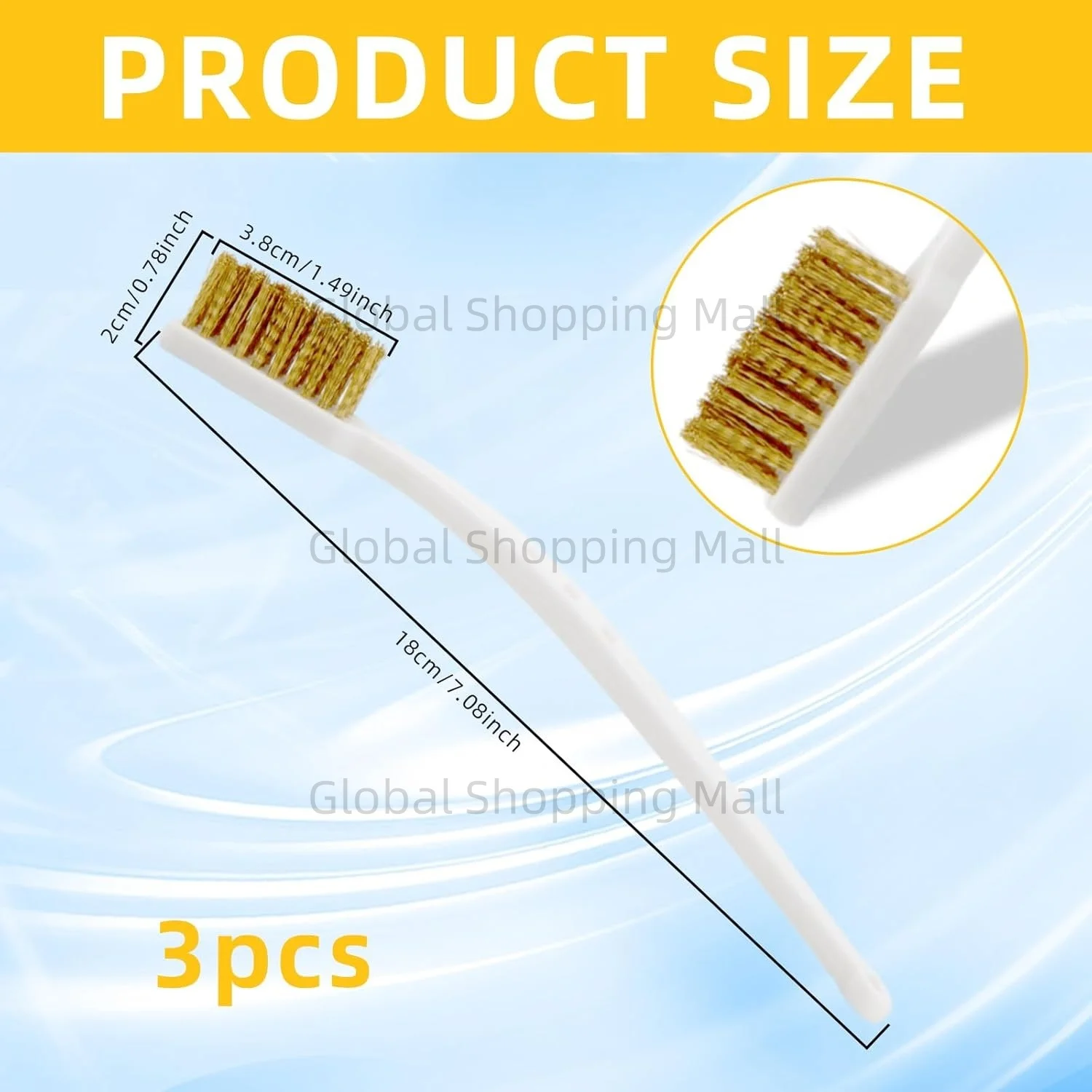 Small Brass Brush 3PCS Brass Wire Brushes for Cleaning 3D Printer Nozzle Clean Wire Toothbrush Tool for Polishing Rust Removal