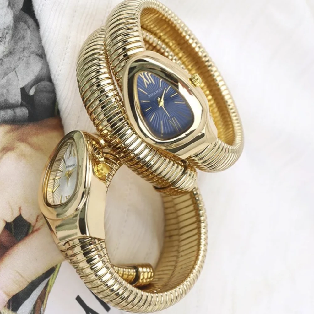

Classic Style Unique Quartz Watches Women's Snake Gold Hot Sell Simple Watch For Women Bling Luxury Ladies Watch Clock Relogio