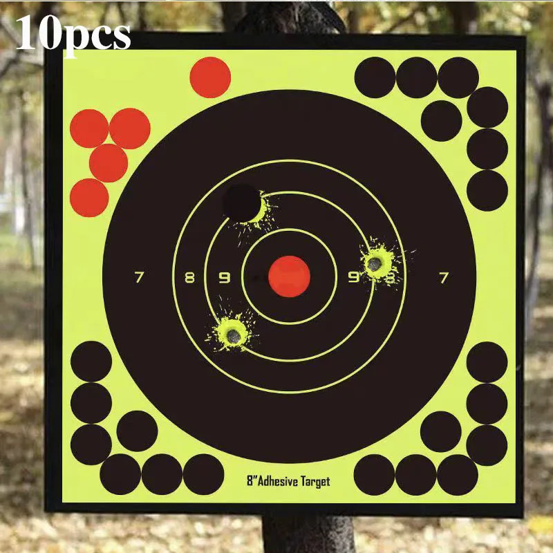 10Pcs Splash Target Paper 1inch Adhesive Shooting Sticker Targets Splatter Splash Amp Shooting Reactive Practice Training