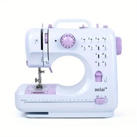 Portable Sewing Machine for Beginners Mini Electric Household Crafting Mending Overlock with 12 Stitches Presser Foot Pedal