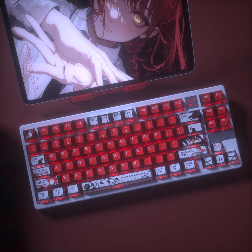 Wooting 60he Wooting 80he アニメテーマキーキャップ 126 キー PBT チェリーキーキャップ Lucky65 V2 Aula Hero 68he RS8 Ace68 Fun60 キーボード
