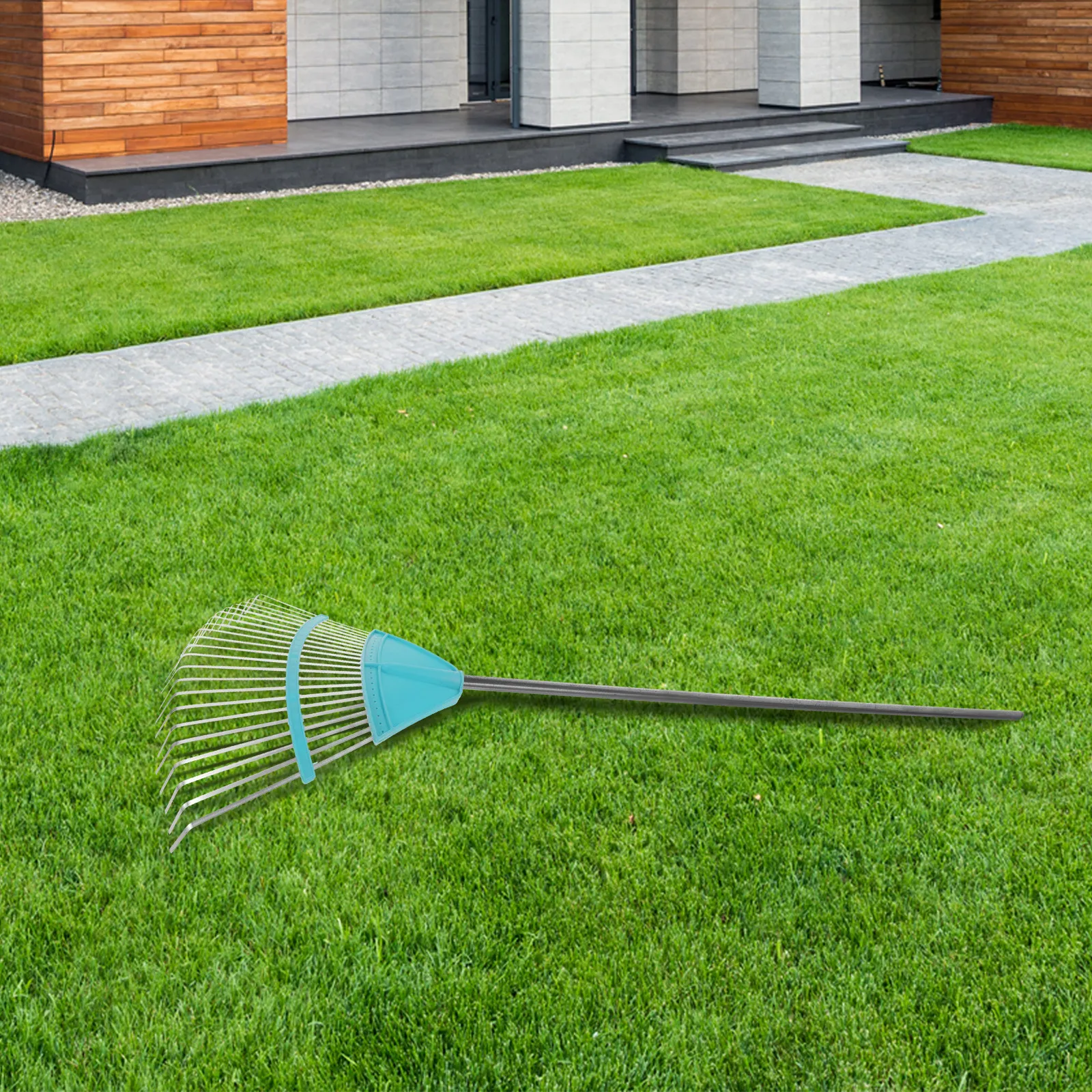 Garden Leaf Rake Head Replacement Heavy Duty Metal Wire Plastic Rake for Lawn Leaves Yard Cleaning Garden Sanitation Tool