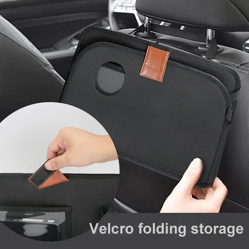 Bolsa de almacenamiento para asiento trasero de coche, organizador de asiento trasero con múltiples bolsillos y bandeja plegable para tableta, organizador de almacenamiento de gran capacidad