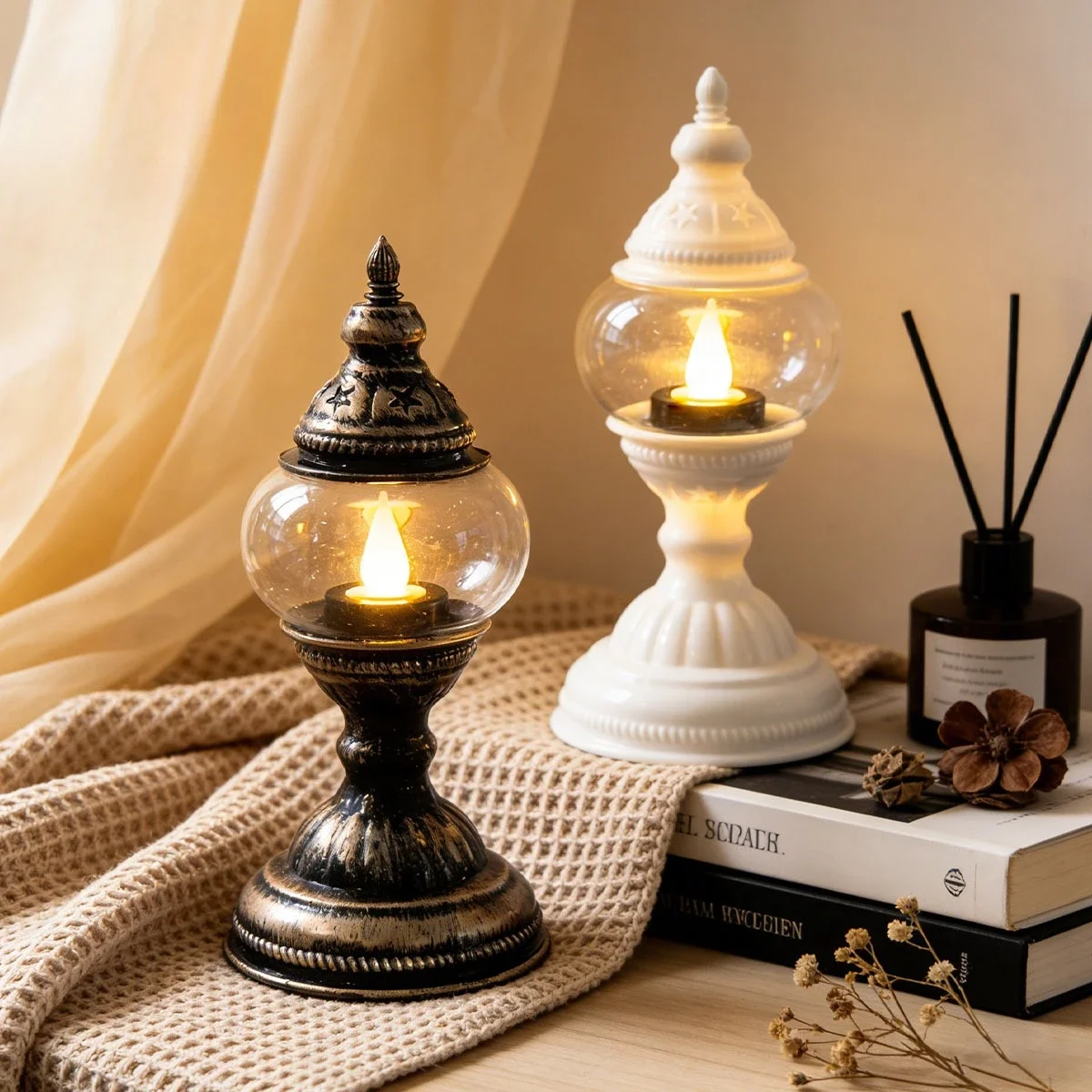 Turkish Mosaic LED Table Lamp Romantic Lantern Night Light Boho Desk Decor Ambient Mood Light Home Bedroom Decoration