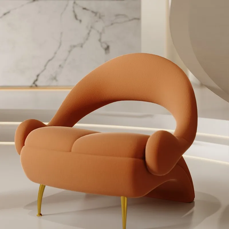 Nordic Light Luxury Single Sofa Lazy Chair Modern Simple Living Room Sofa Chairs Bedroom Balcony Leisure Chair Furniture