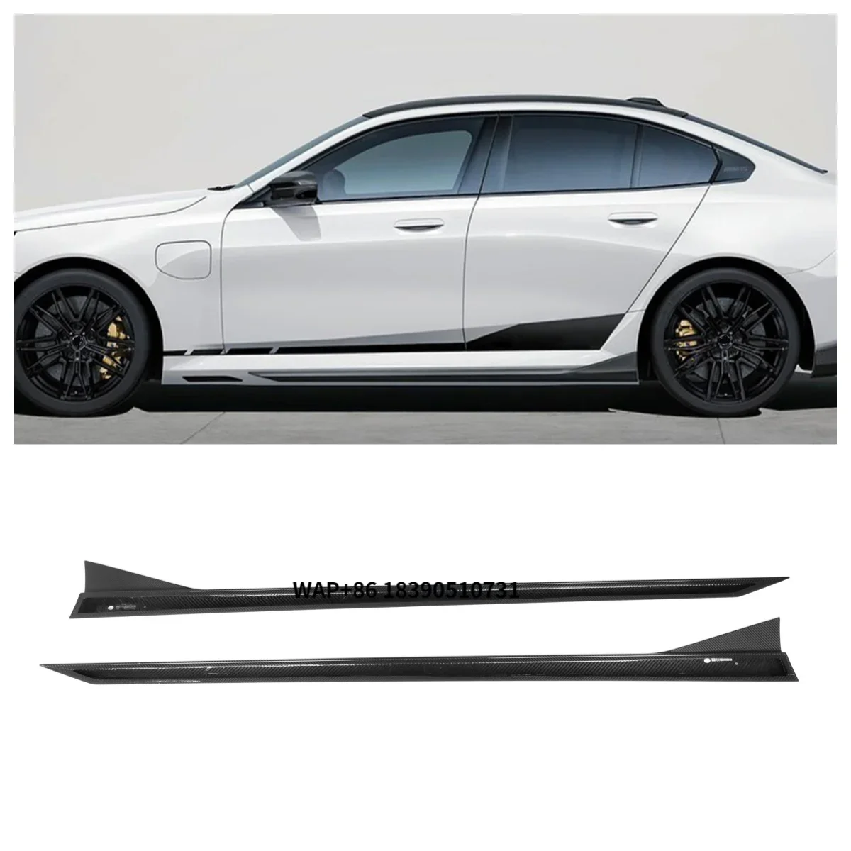 

High Quality Dry Carbon Fiber MP Style Side Skirts for M5 G90 G99 4-Door 2024+ Bumper Side Skirts Car Accessories