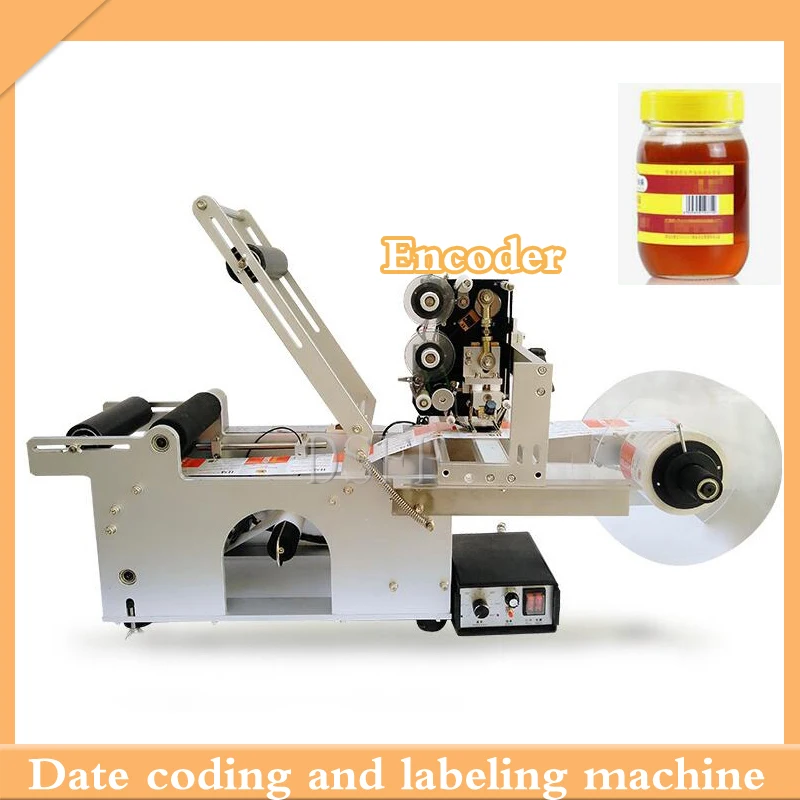 

Desktop Mini Manual Round Bottle Labeling Machine Price, Label Pasting Machine With Date Encoder