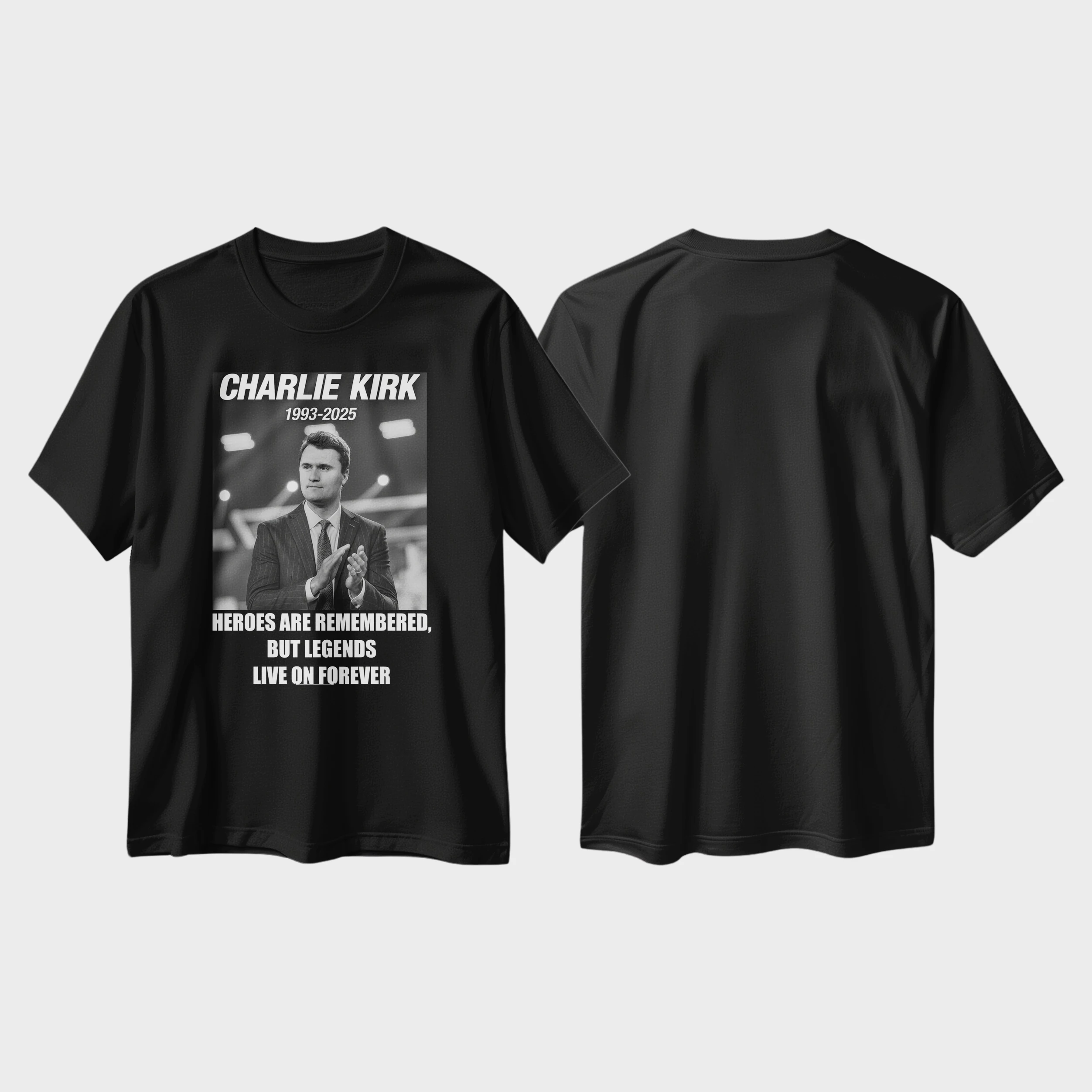 

RIP Charlie Kirk American Freedom Memorial T-shirt - Pure Cotton Round-neck Short-sleeved Breathable Sports Top