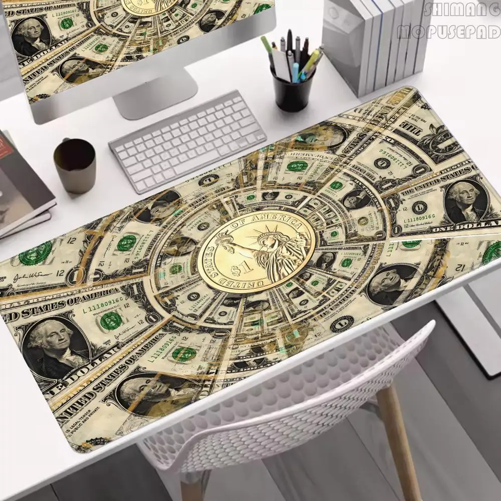 

Игровой ноутбук с долларовым принтом, настольный коврик, коврик для запястья, мышь, аксессуары для ПК, настольные коврики, настольный коврик, геймерский шкаф, колпачки для клавиатуры Mausepad