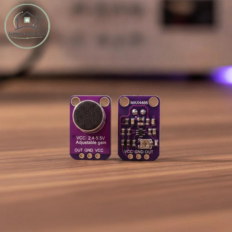 MAX4466 AGC Amplifier Board Compact Sound Sensor Module Auto Gain Control for Security System Sound Detection