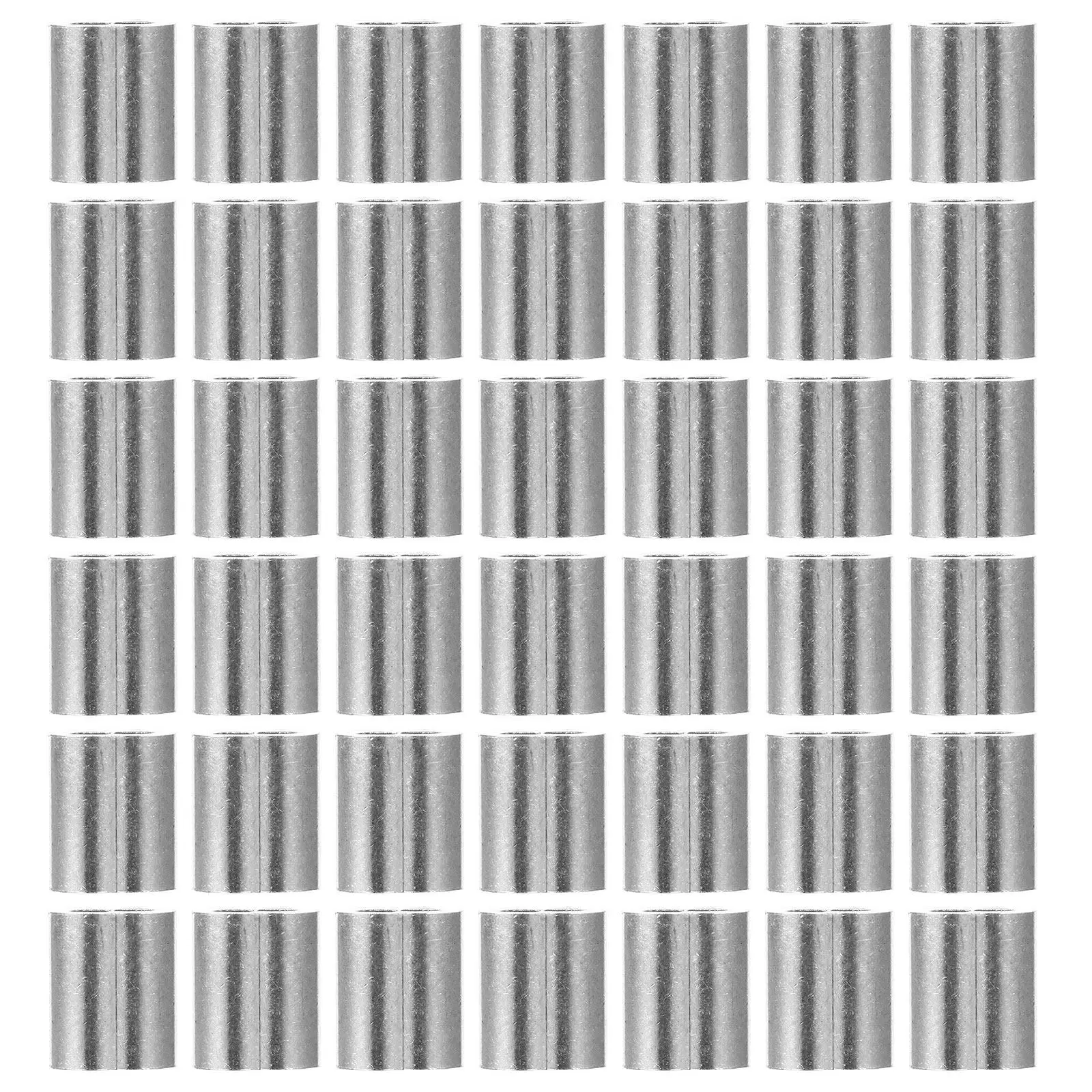 200Pcs Aluminum Alloy Crimping Loop Sleeves Oval Flat Hole Sleeve for Wire Cable Fixing Transport Fishing Wedding Steel Rope