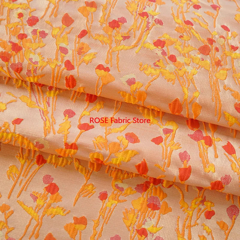 

1-метровая классическая яркая цветная пряжа, окрашенная жаккардовая ткань, женская весенне-осенняя мягкая элегантная платье, декоративная швейная ткань