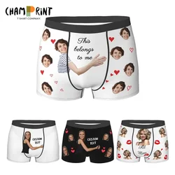 Boxer Face Custom Photo para Homens, Roupa interior, Personalizar, Namorado, Aniversário, Aniversário, Presentes de Casamento, Dia dos Namorados