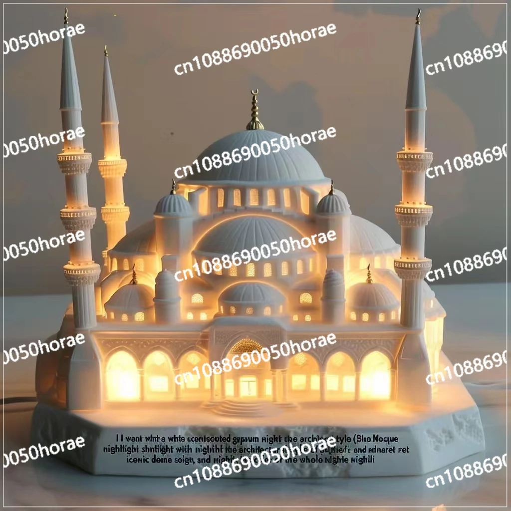 Modern Portable Flameless Christmas Temple Light Melting Plaster Incense Burner Halloween Gypsum Lamp