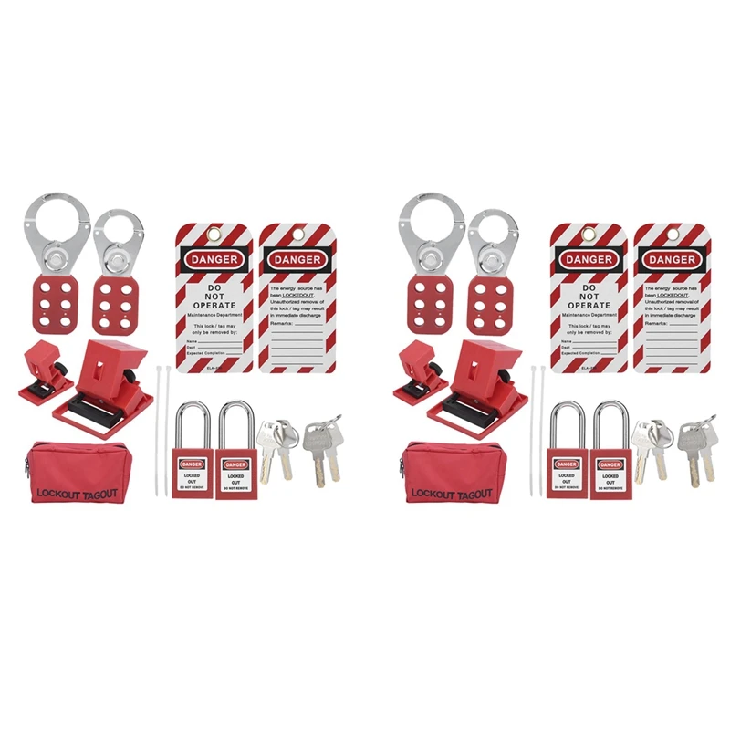 

18 PCS Lockout Tagout Locks Tags Set- Lockout Locks Keyed Different Safety Padlocks Lockout Station Lock Out Tag Out Kit