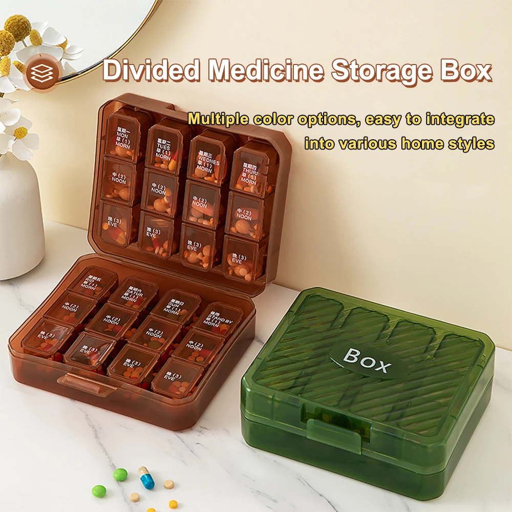 24 Grids Small Pill Cases Organizer Box Weekly Travel Pill Organizer Portable Pocket Pill Case Holder Plastic Container Care Box