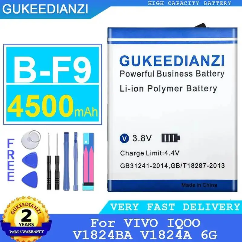 

B-F9 4500 мАч для Vivo Iqoo V1824BA V1824A 6G долговечный надежный источник питания аккумулятор мобильного телефона