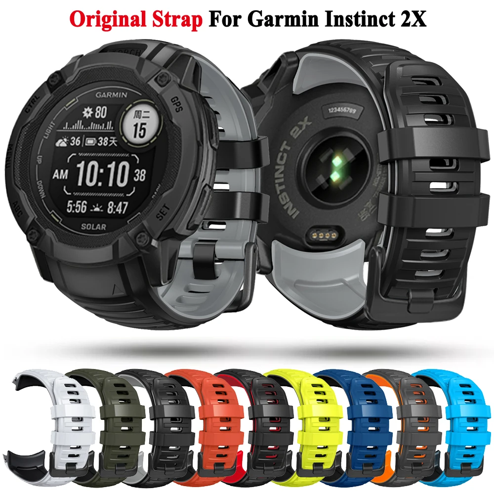 Substituição Watch Strap para Garmin Instinct 2X, Solar Band, Sports Silicone Pulseiras, Pulseira, Smartwatch Acessórios, Original