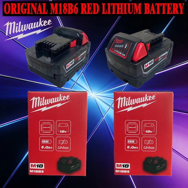 

Новая 100% оригинальная аккумуляторная батарея Milwaukee M18 6.0 Ач High Output, 18 В, литий-ионная, перезаряжаемая, для беспроводных электроинструментов Milwaukee M18