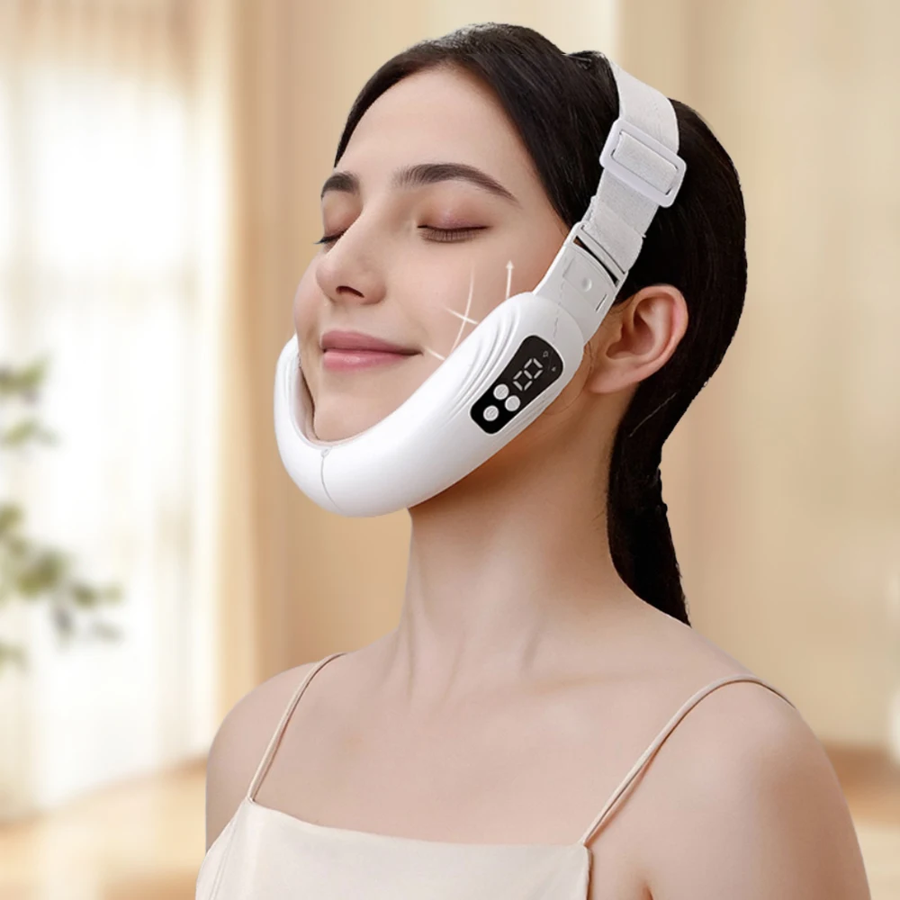 광선 요법 얼굴 슬리밍 진동 마사지기 얼굴 리프팅 기기 얼굴 온열 더블 턱 V라인 진동 마사지기 선물