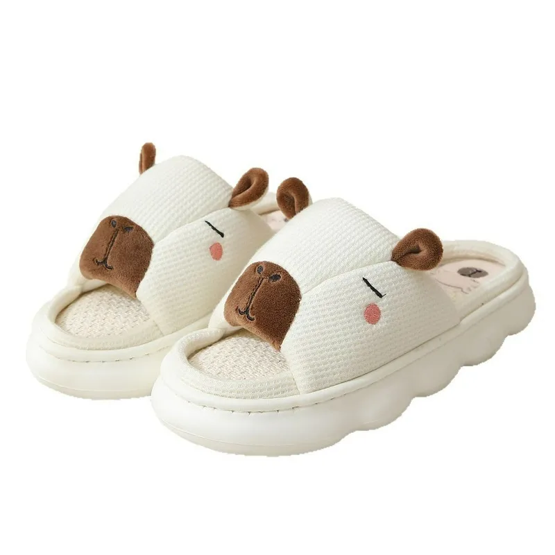 Cotton Linen Platform Slippers Women Home Cartoon Cute Designer Shoes Girls Fashion Trend Spring Summer Elegant Indoor Footwear