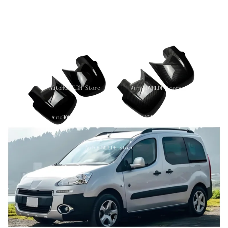 Car  Rearview Side Mirror Cover   Wing Cap Rear View Case Trim  Fit For  Peugeot Partner 2008 2009 2010 2011 2012 Carbon Fiber