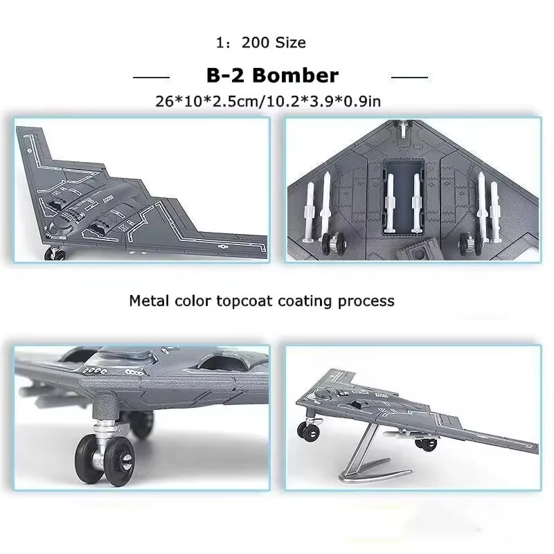 1:200 مقياس الطائرة سلاح الجو الأمريكي B2 B-2 شبح منفذها ABS يموت الصب نموذج طائرة جمع هدية عرض ديكور المنزل #5