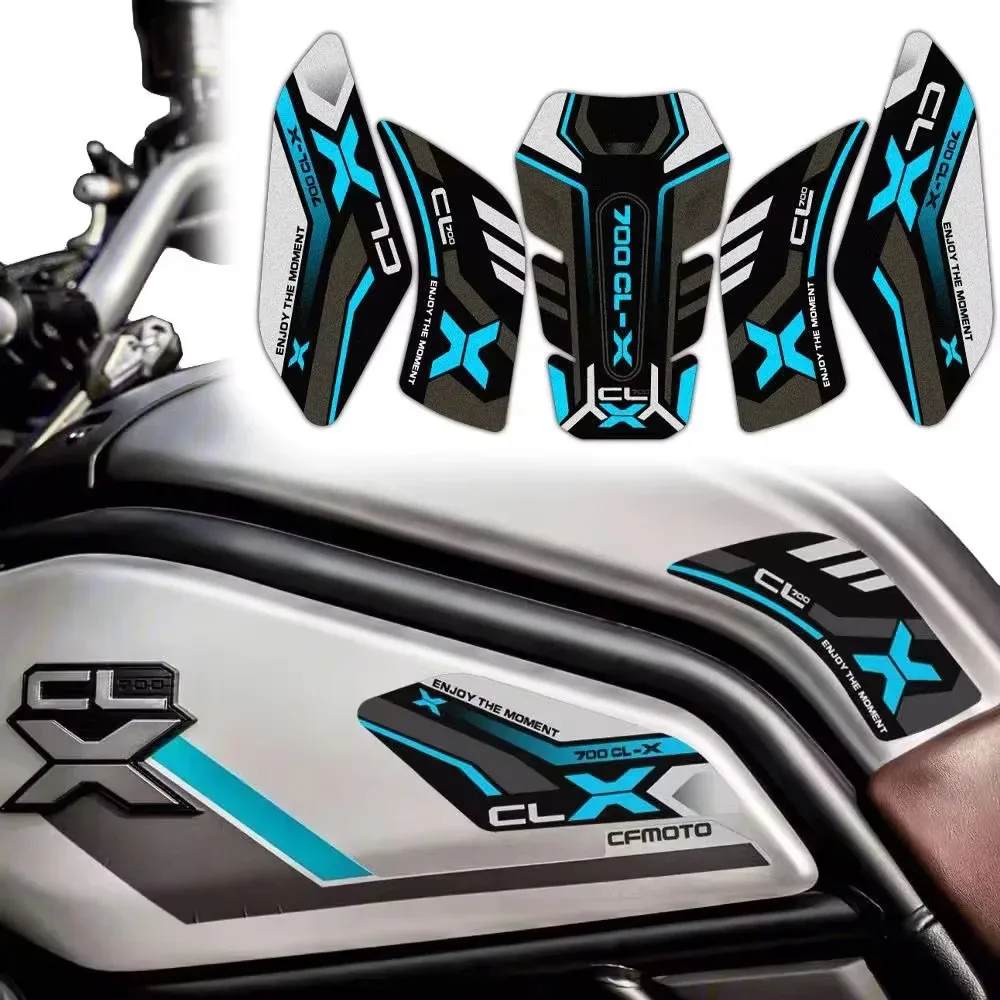 For CFMOTO 700CLX 700 CL-X Fuel Tank Pad Sticker Matte Fishbone Anti-slip Protector Decal Accesorios Moto Adhesivos Moto Parts