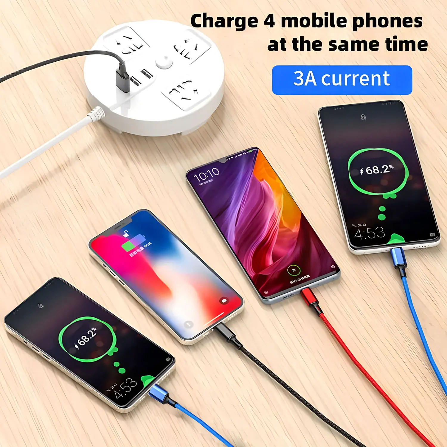 4 In 1/ 3 In 1 Micro USB Type C Fast Charging Cable 3A Quick Charge Phone Data Line Cord For Iphone 15 14 Xiaomi Huawei USB C
