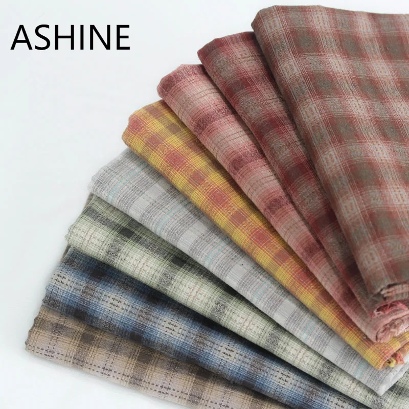 

50*140CM Soft Plaid jacquard Japanese Yarn Dyed Cotton Fabric Handmade DIY Professional Quilting Cotton Patchwork Fabrics