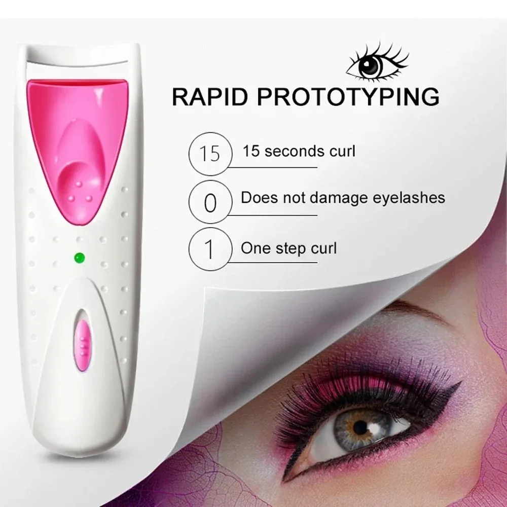 1PC Electric Eyelash Curler Pink Lasting And Portable Shaping Curling Eyelash Clip Charging Model Fast Heating,Automatic Tool